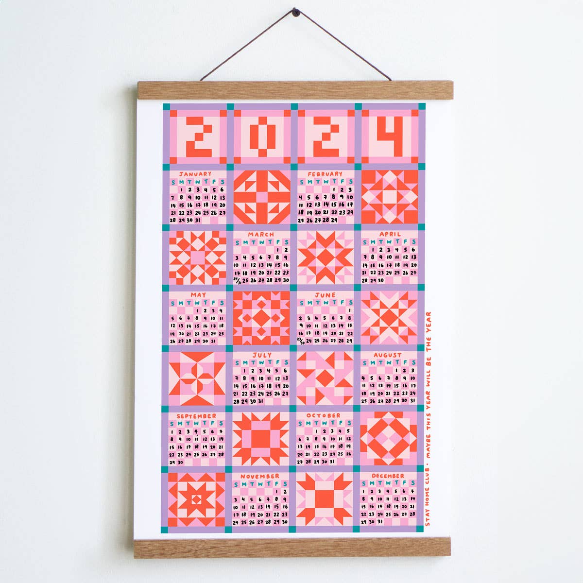 Patchwork Quilt - 2024 Calendar Print