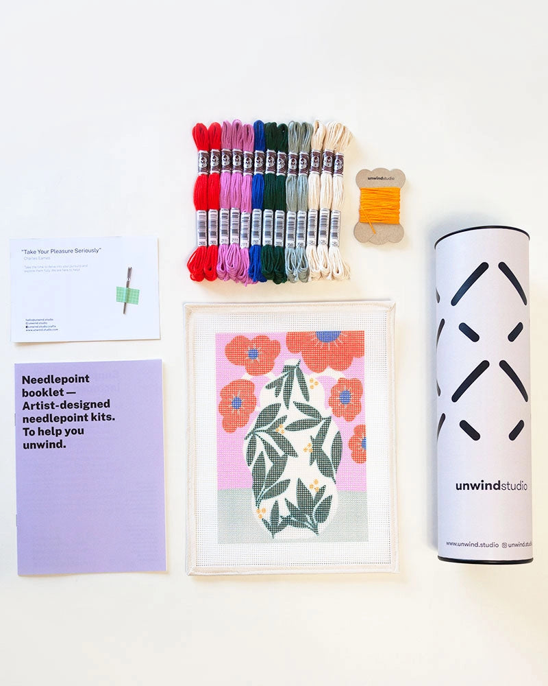 Poppy Pot Needlepoint Kit