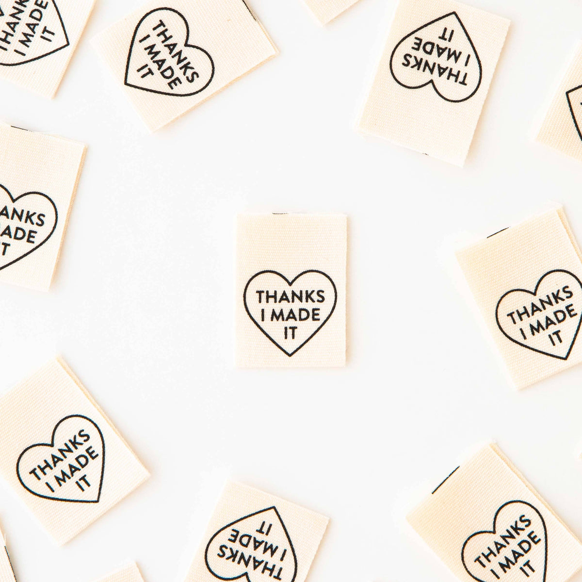 Thanks I Made It Heart Organic Cotton Sewing Labels