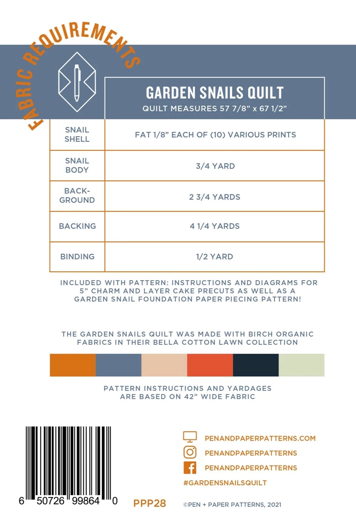 Garden Snails Quilt Pattern | Pen + Paper Patterns