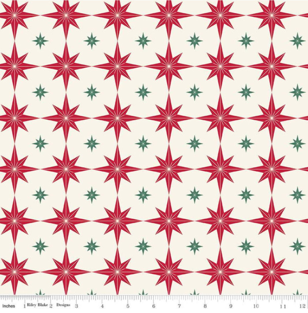 Starburst in Cream | Merry Little Christmas | My Mind&#39;s Eye | Riley Blake Designs