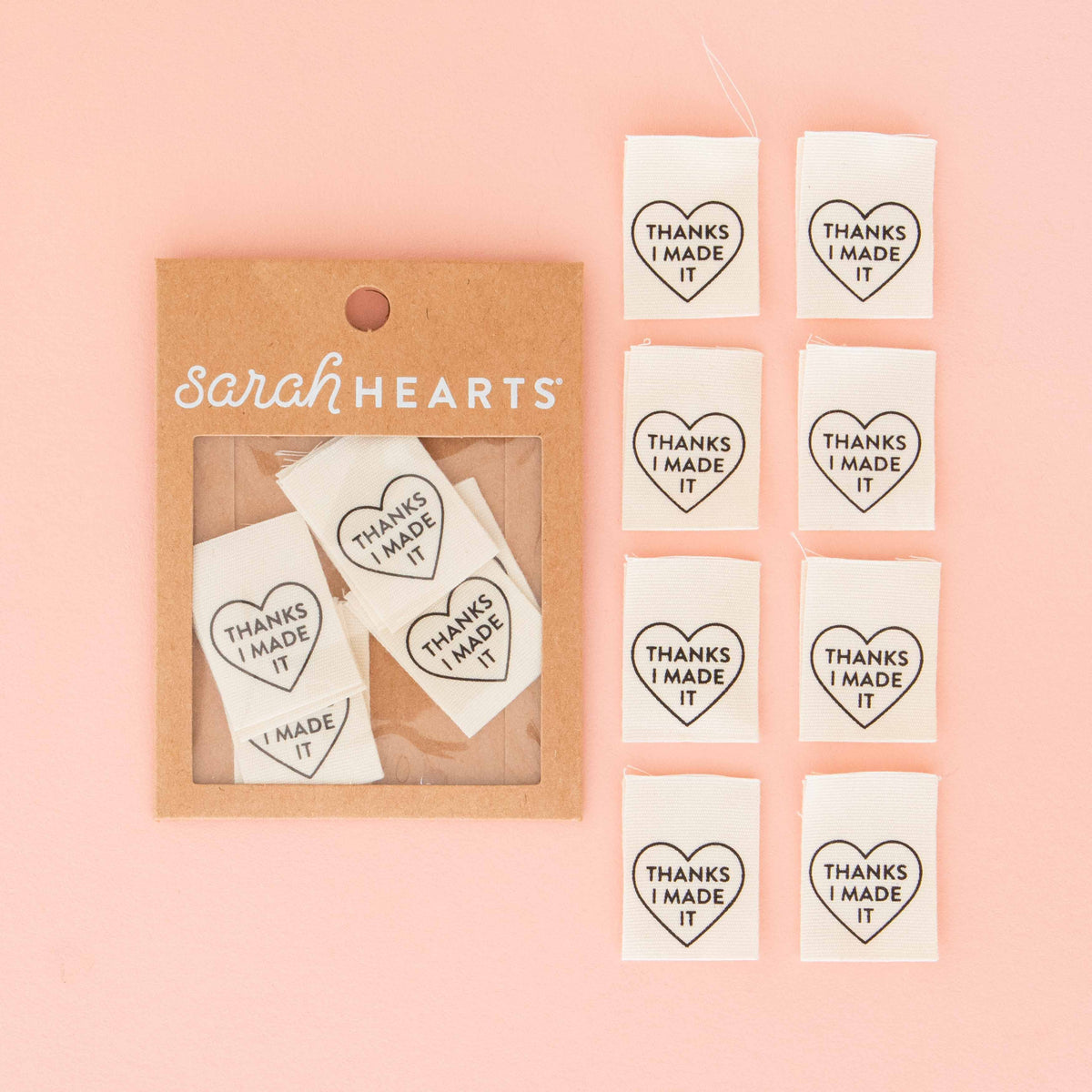 Thanks I Made It Heart Organic Cotton Sewing Labels