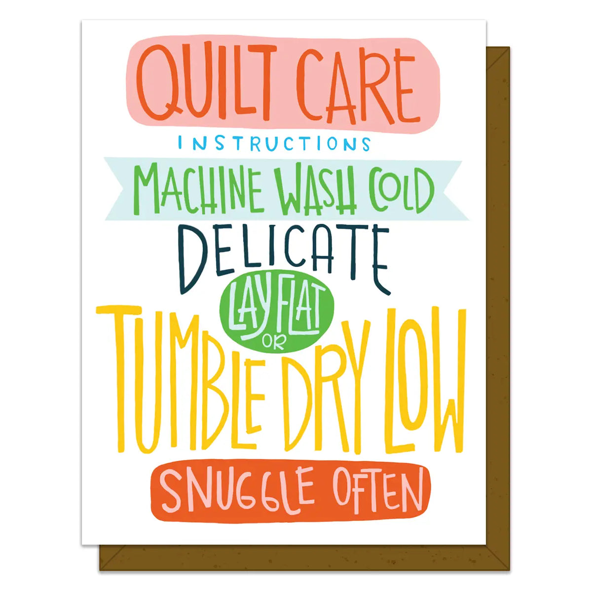 Quilt Care Card