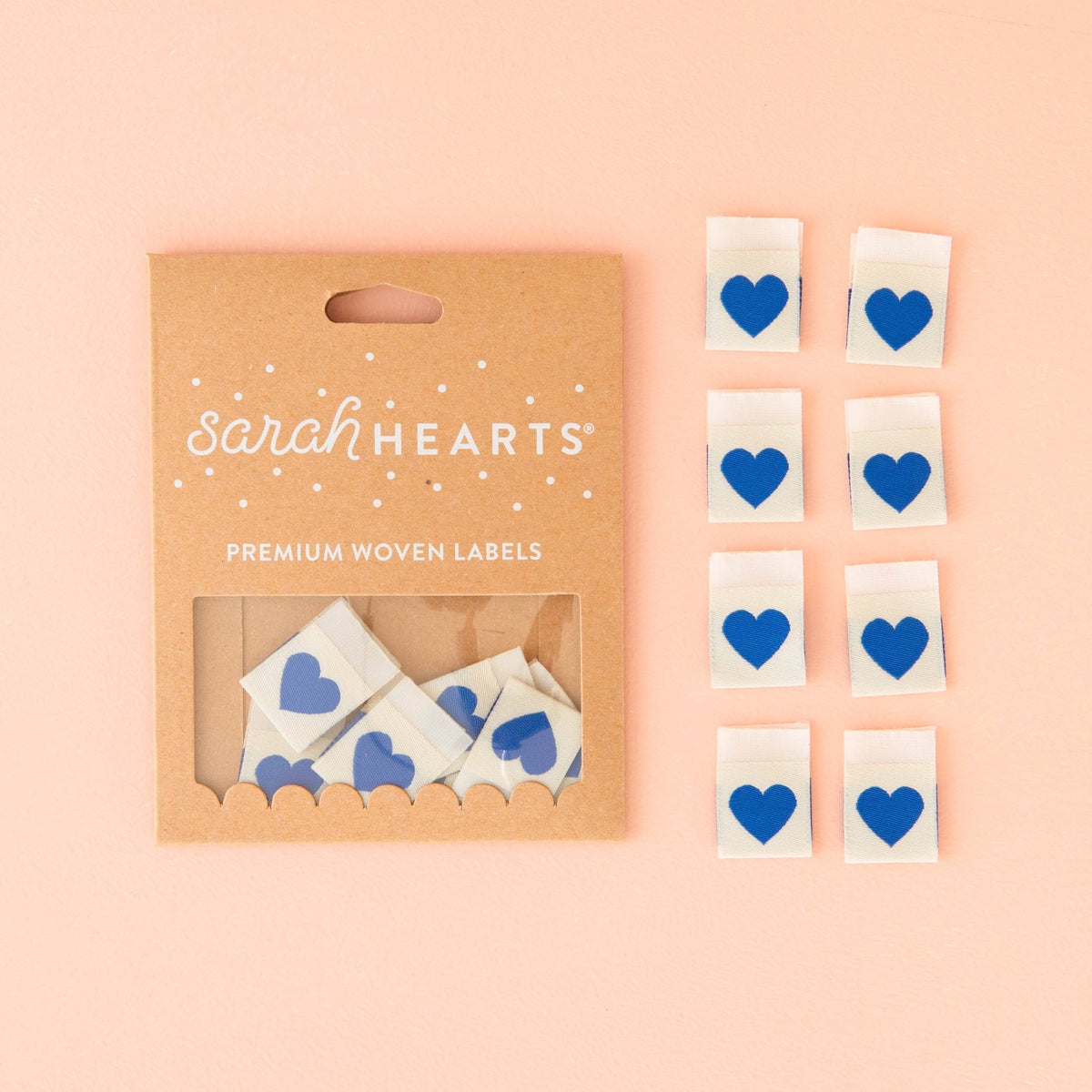 Blue Heart Woven Sewing Labels | Sarah Hearts
