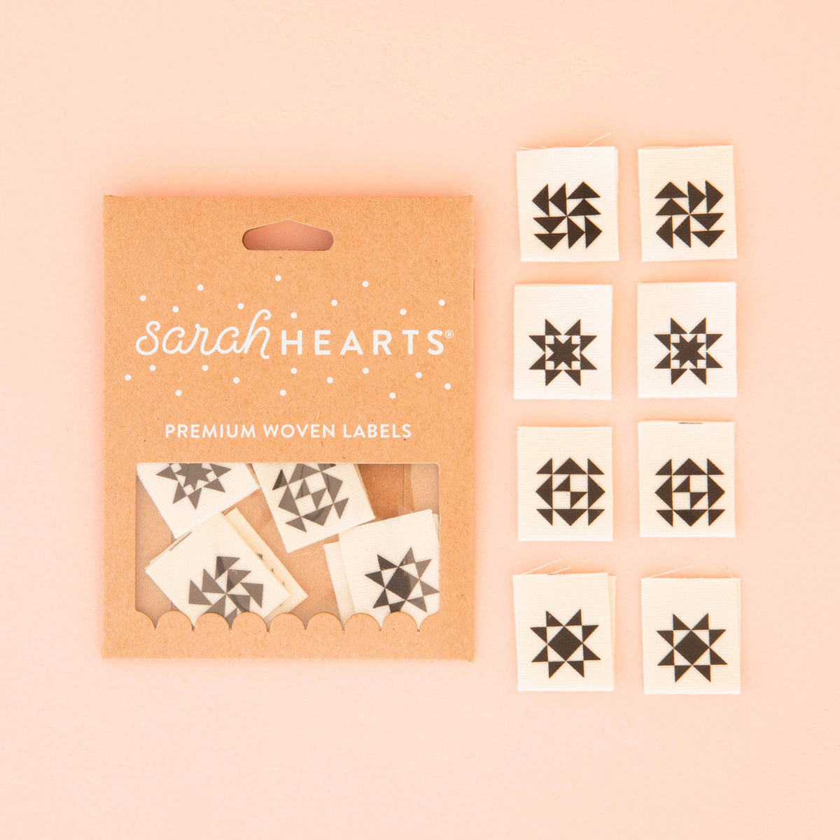 Black Quilt  Organic Cotton Sewing Labels | Sarah Hearts