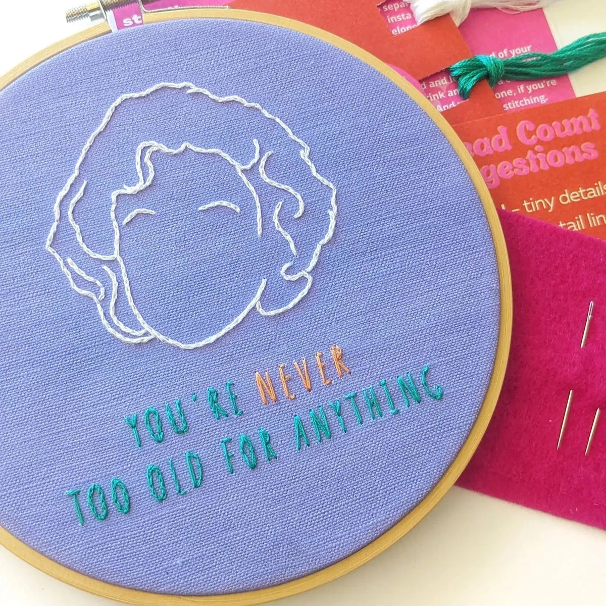 Betty White Embroidery Kit