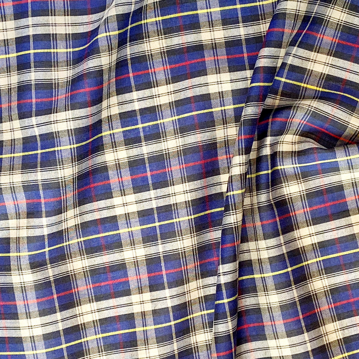 Navy/Ivory Yarn Dyed Plaid