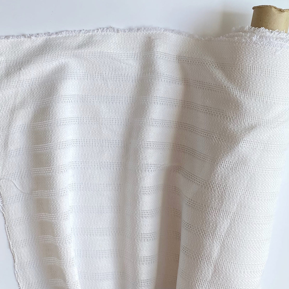 White Yarn Woven Cotton Stripe