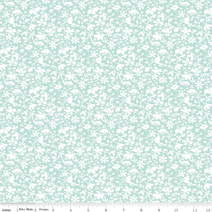 Floral in Mint | Misty Morning | Minki Kim | Riley Blake Designs