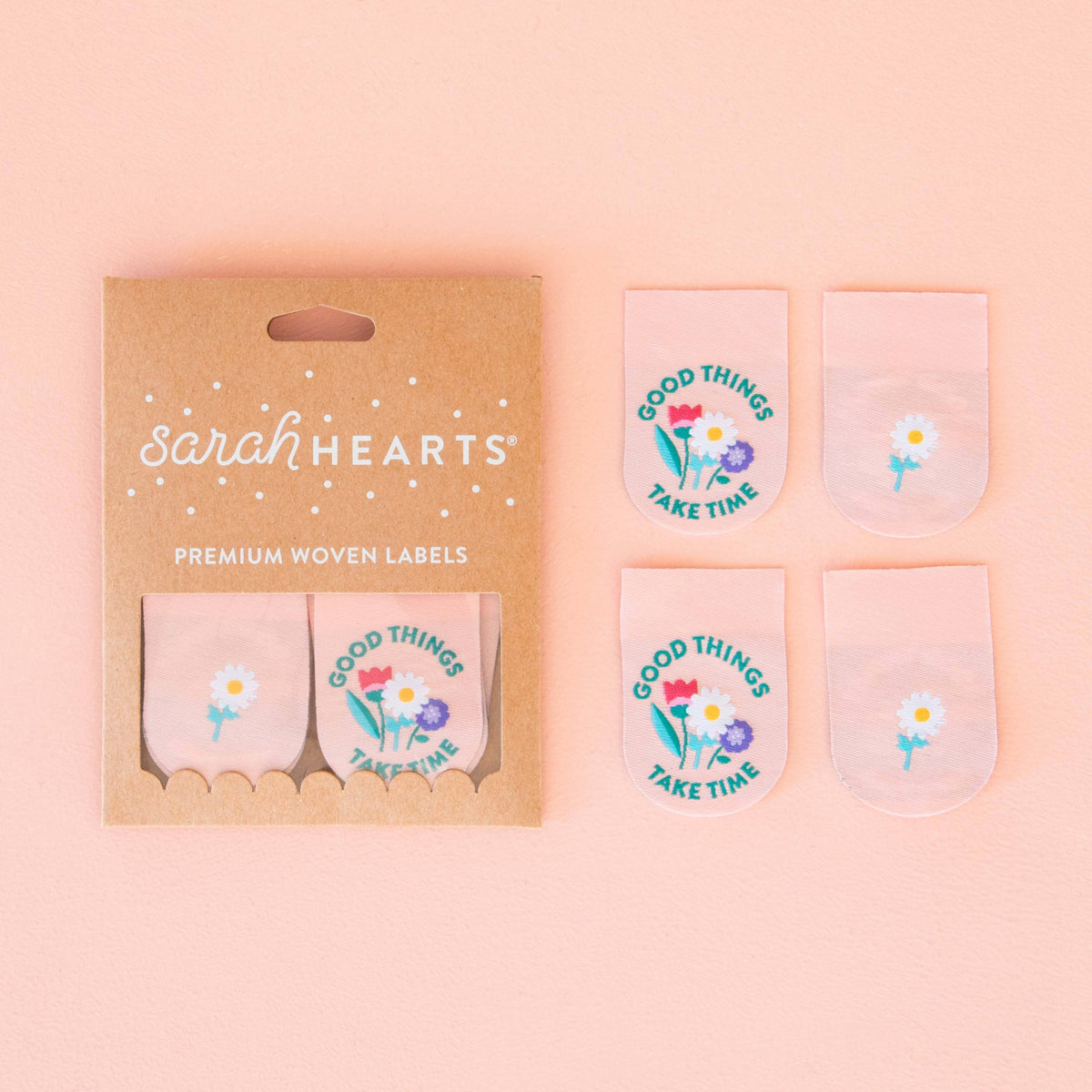 Good Things Take Time Woven Sewing Labels | Sarah Hearts